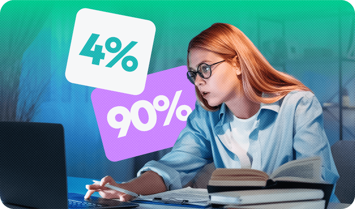 90% сотрудников сами оплачивают повышение квалификации на онлайн-курсах. Только 4% студентов поддержал работодатель