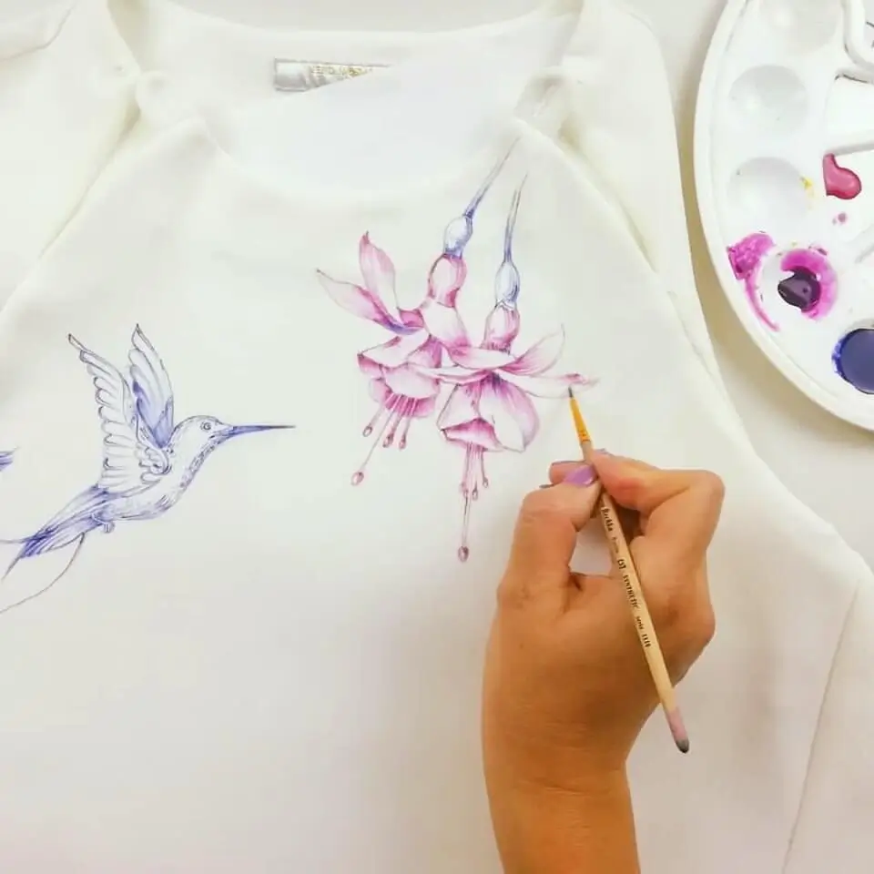 Роспись одежды: Колибри